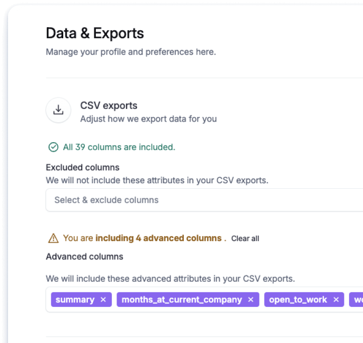 Data exports
